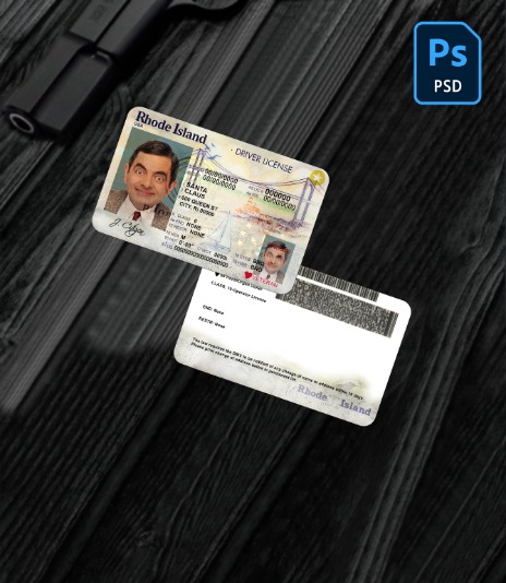 USA Rhode Island state driving license PSD